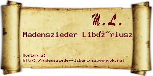 Madenszieder Libériusz névjegykártya